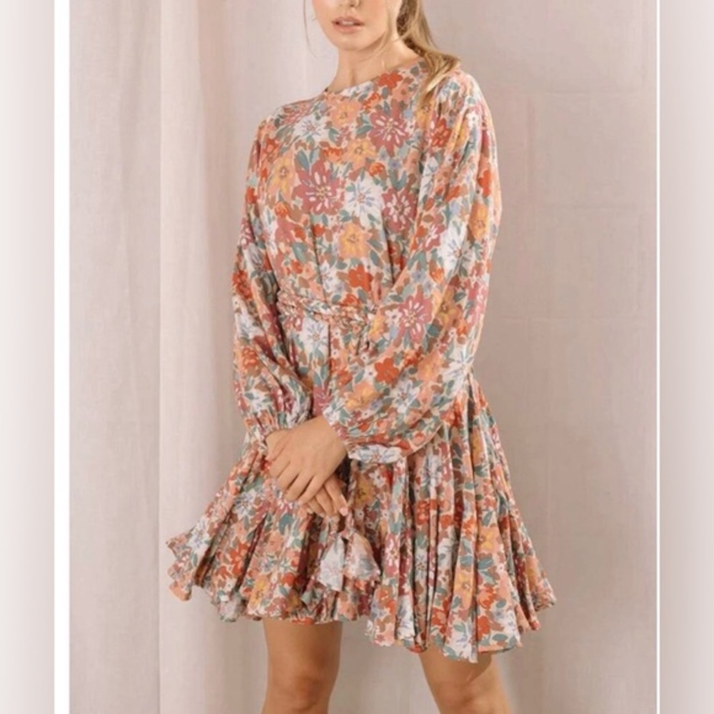 Storia COLORFUL SUMMER FLORAL MINIDRESS flowy boho peasant